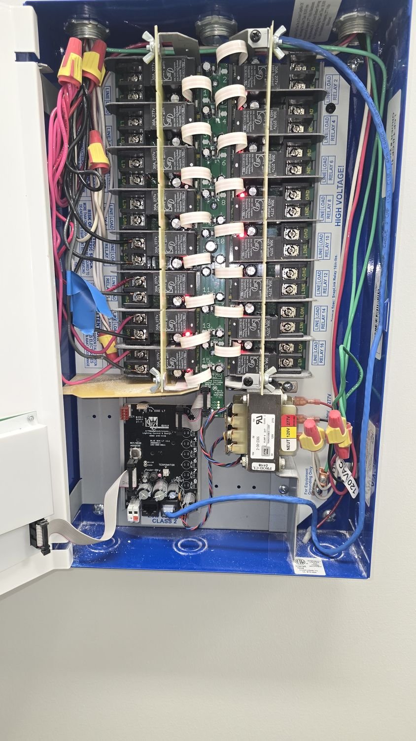 Open residential electrical panel with neatly terminated branch circuit wiring installed by Sparkswerks